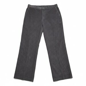 Linea Naturale‎ Men's Corduroy Pants Size 38 Grey 100% Micro Poly Flat Front